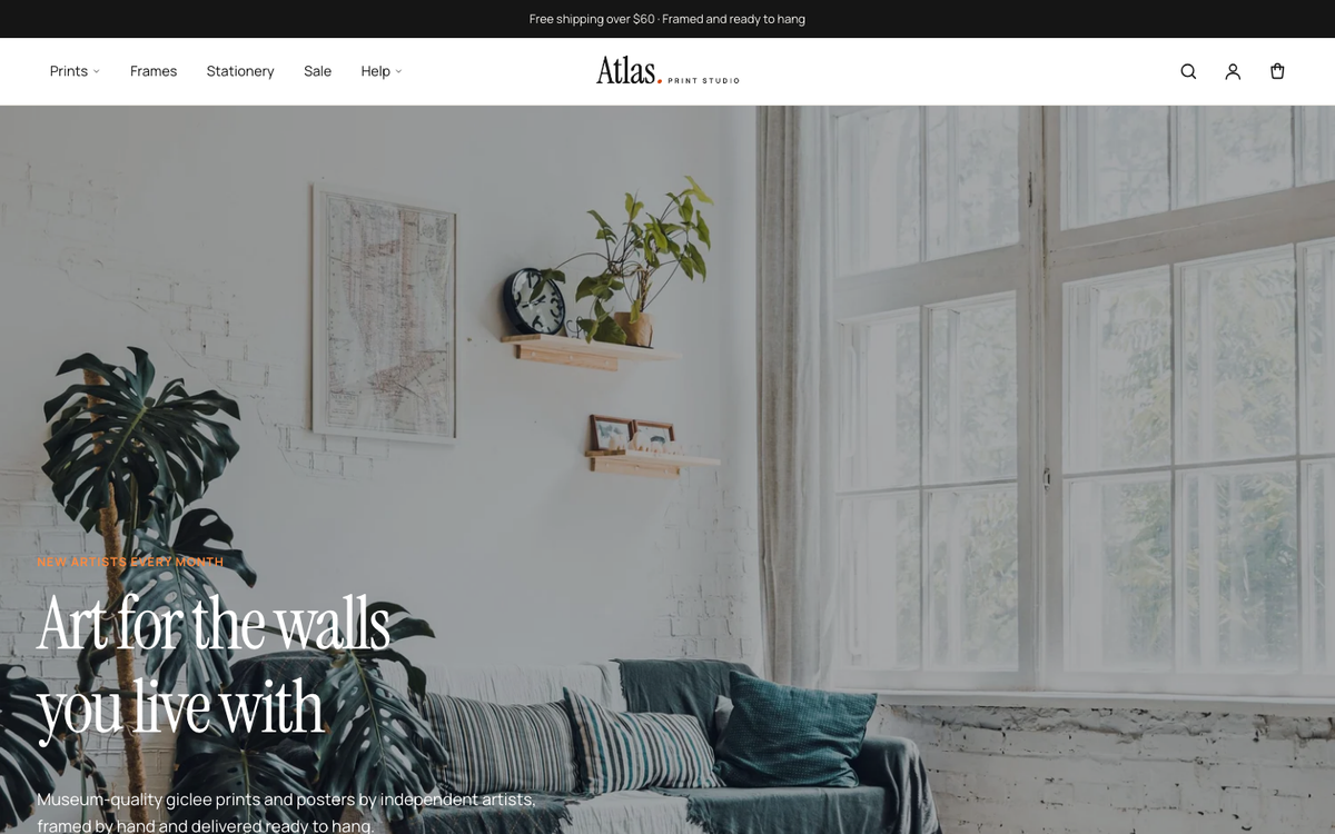 Atlas demo homepage built with Kinetic
