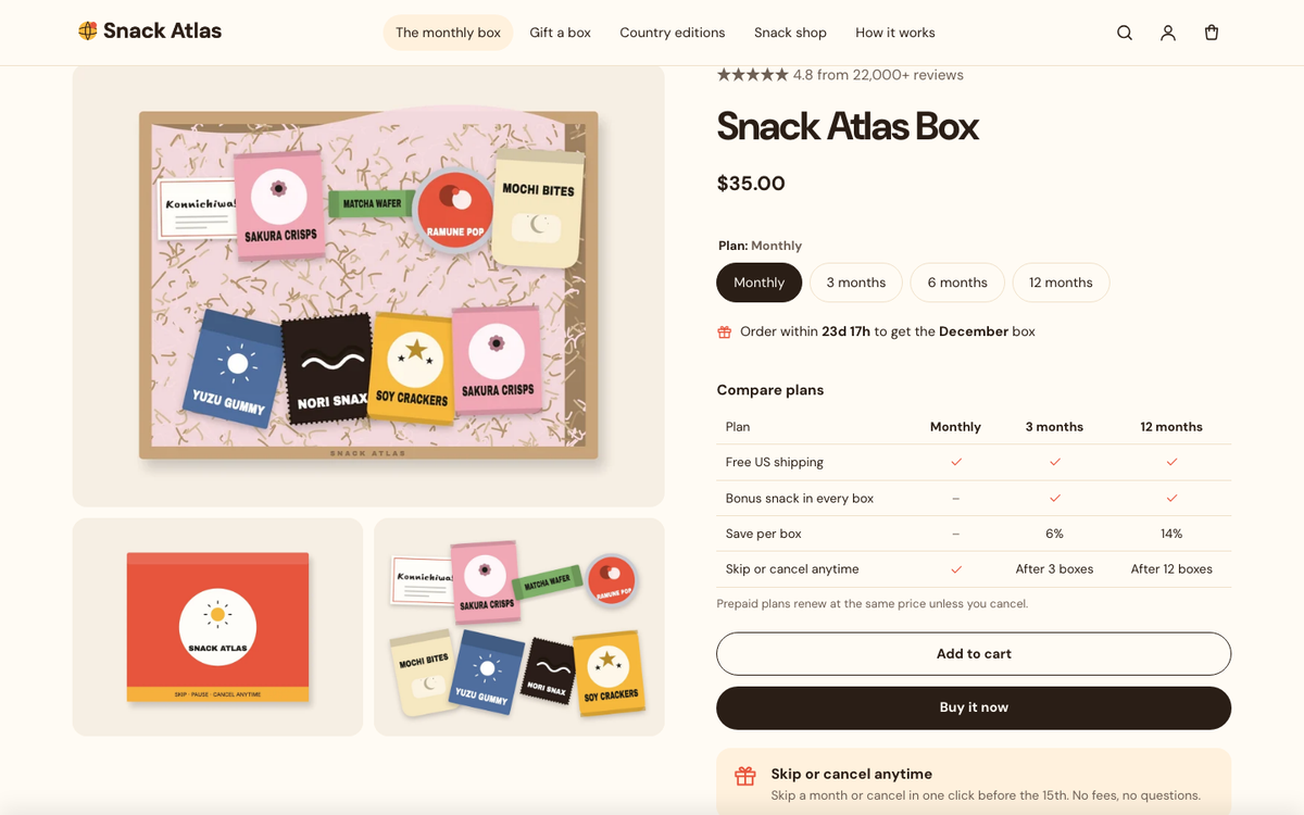 Box product page with plans and a comparison