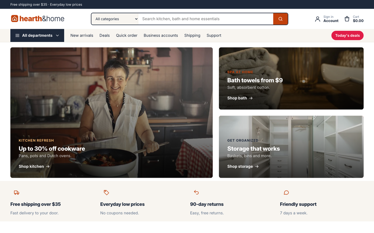 Hearth & Home: demo homepage built with Depot