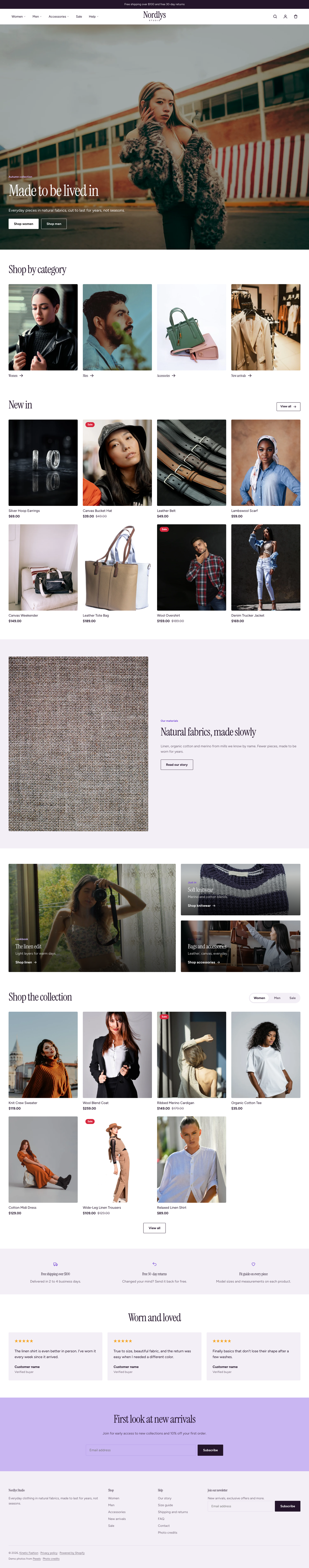 The full Fashion homepage, top to bottom