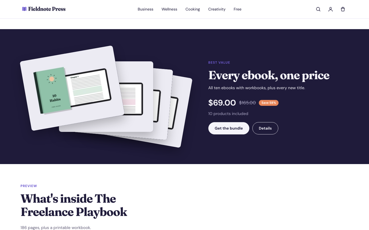Fieldnote Press: bundle showcase with worth and saving