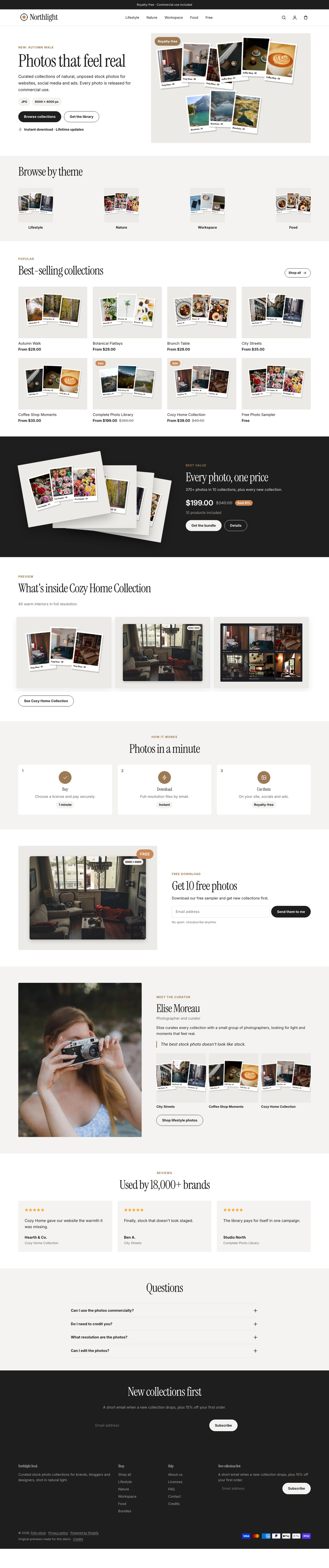 Northlight Stock: the full homepage, top to bottom