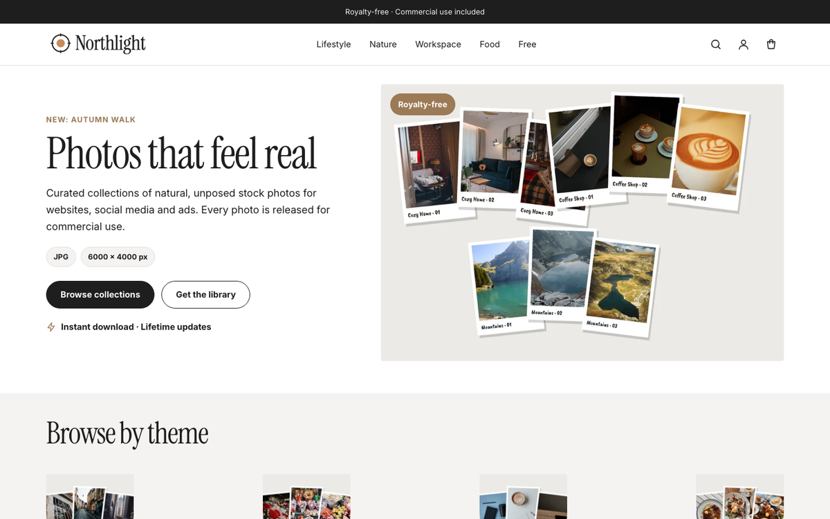 Northlight Stock: download hero built with Folio