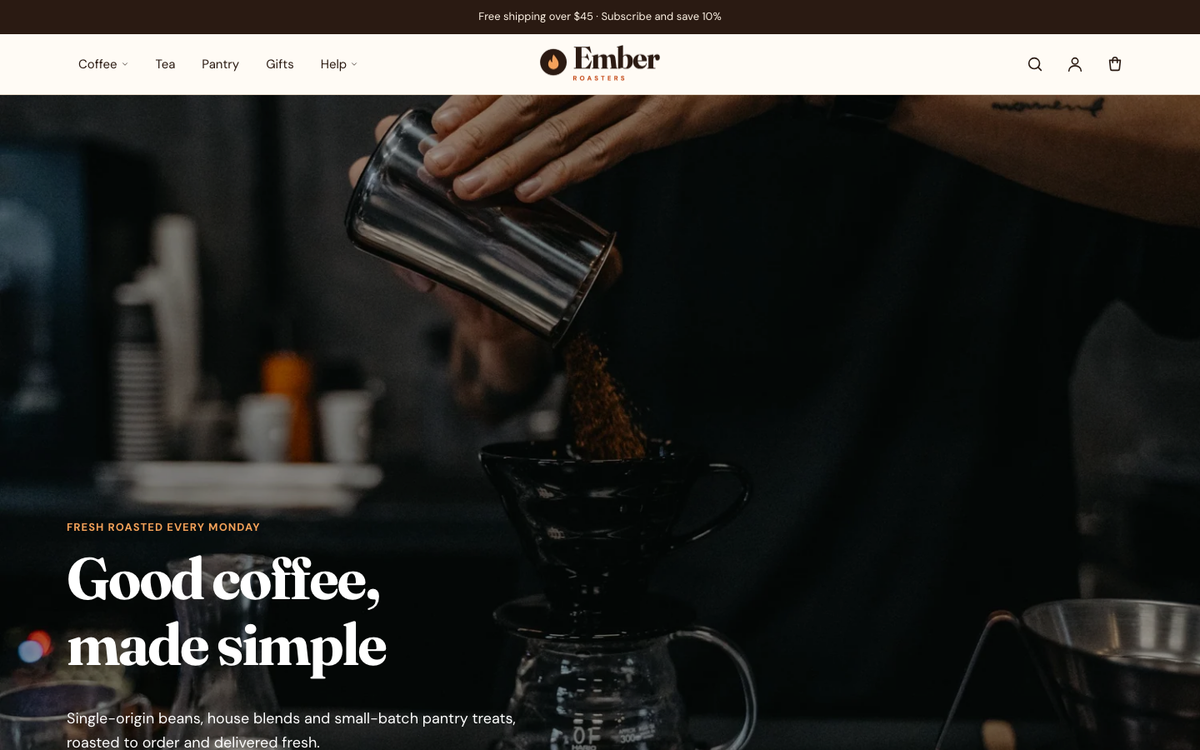 Ember demo homepage built with Kinetic