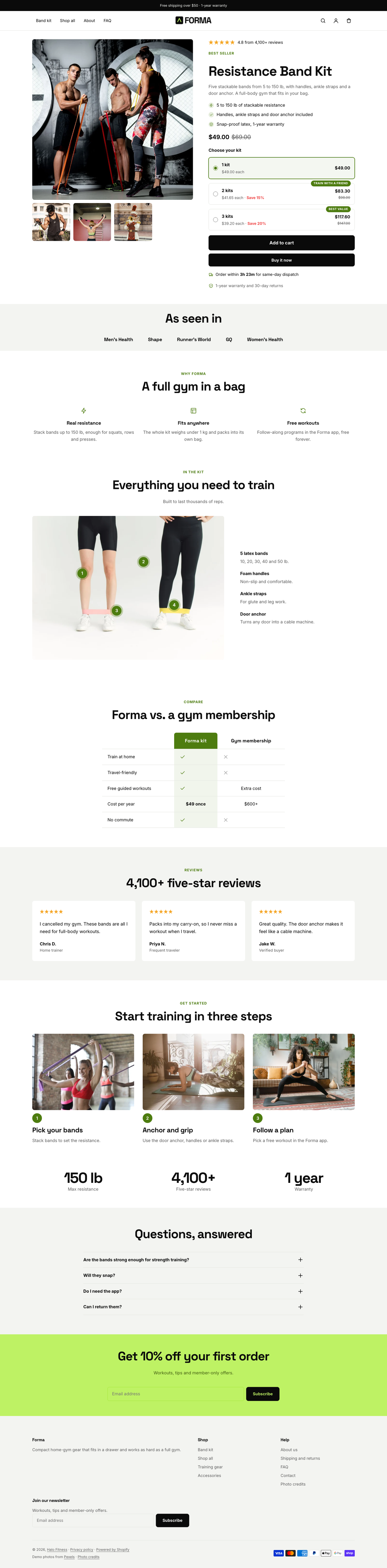 Forma: the full homepage, top to bottom