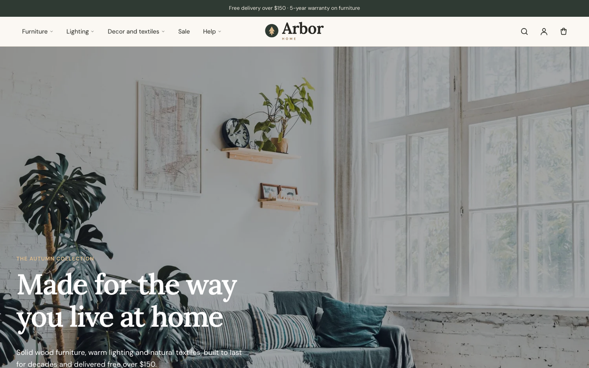 Kinetic Home demo homepage (Arbor Home)