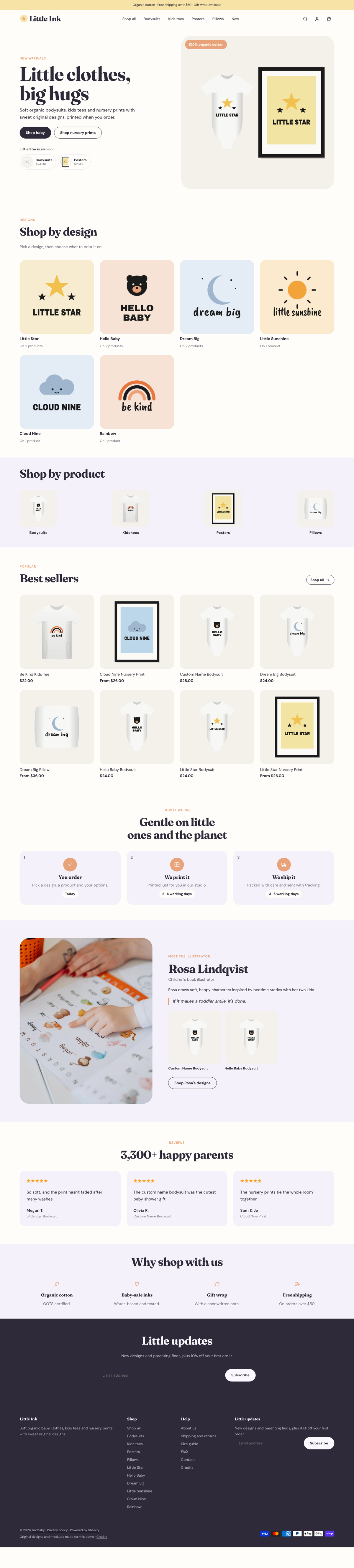 Little Ink: the full homepage, top to bottom