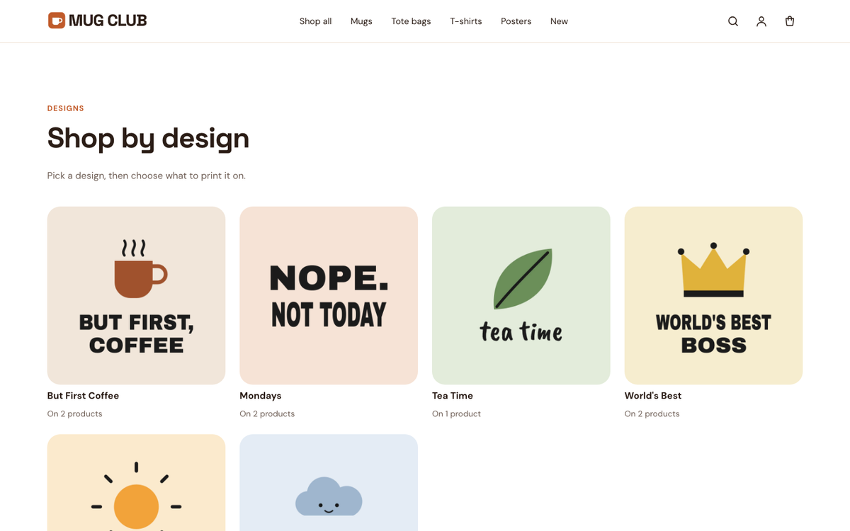 Mug Club: design grid