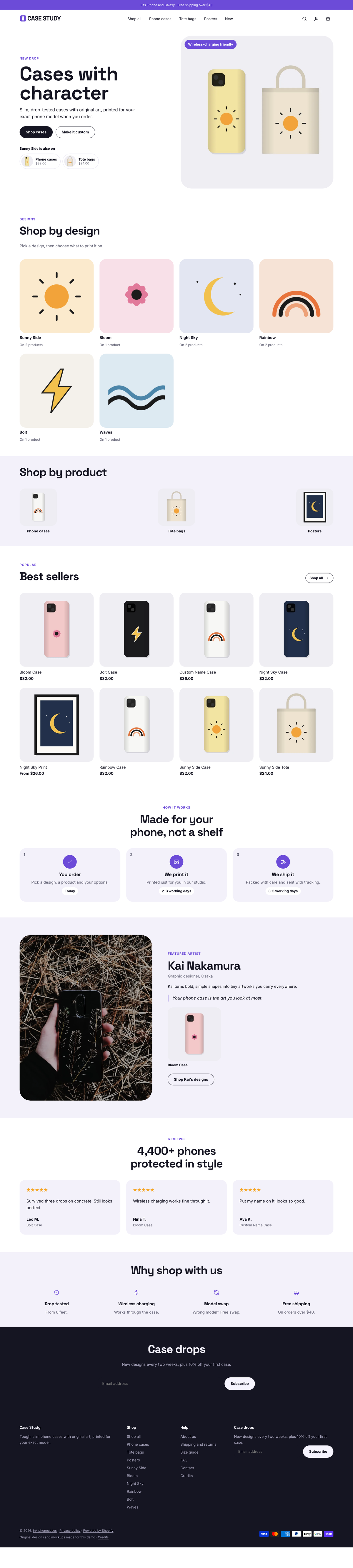 Case Study: the full homepage, top to bottom