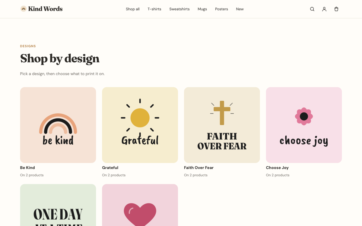 Kind Words: design grid