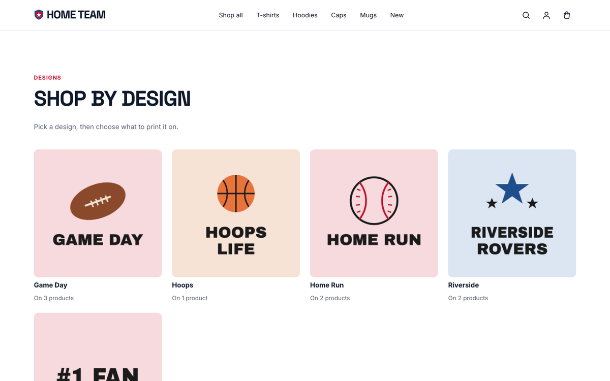 Home Team: design grid