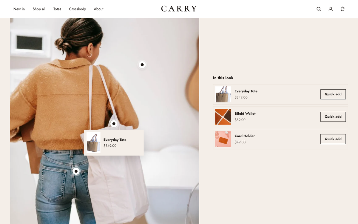 Carry Atelier: shop the look with product pins