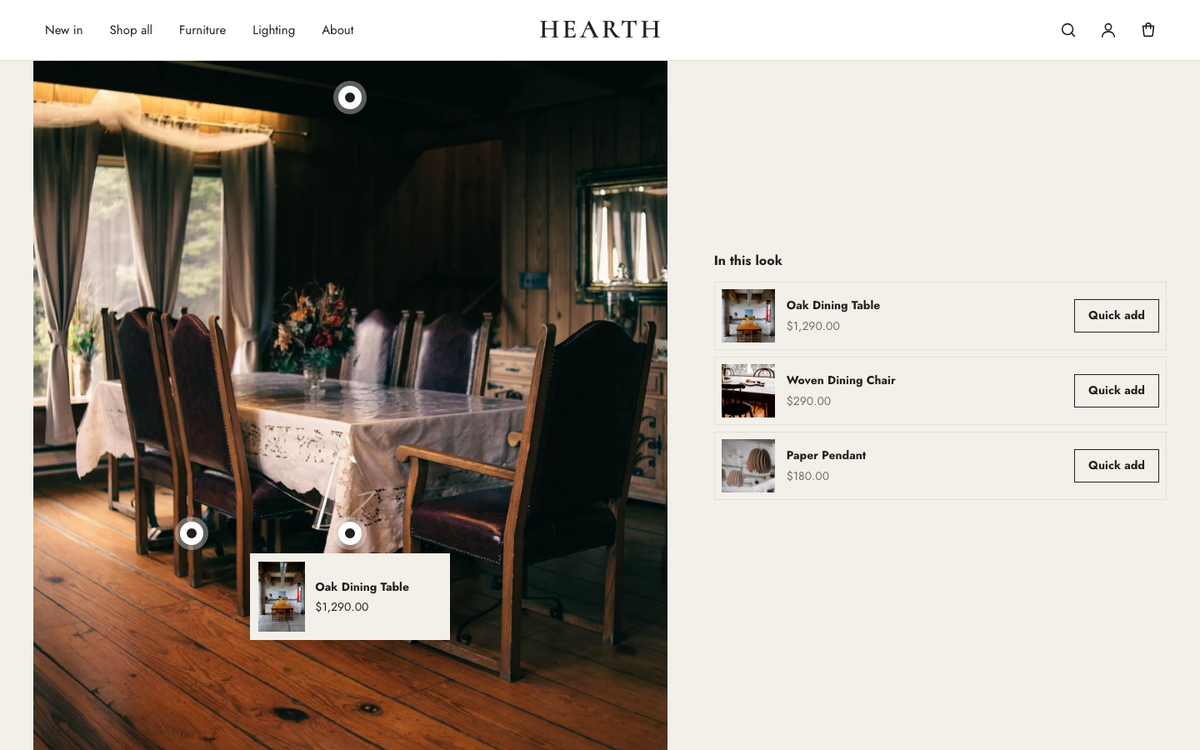 Hearth Studio: shop the look with product pins