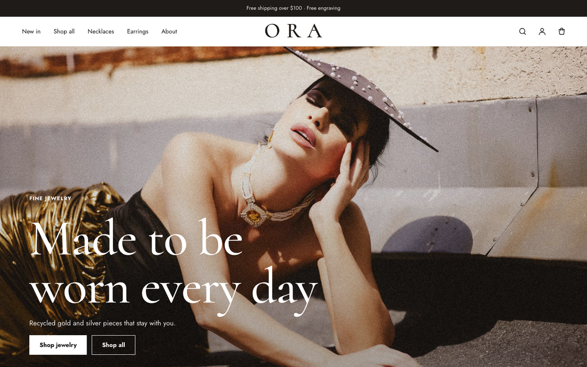 Ora: editorial homepage built with Maison