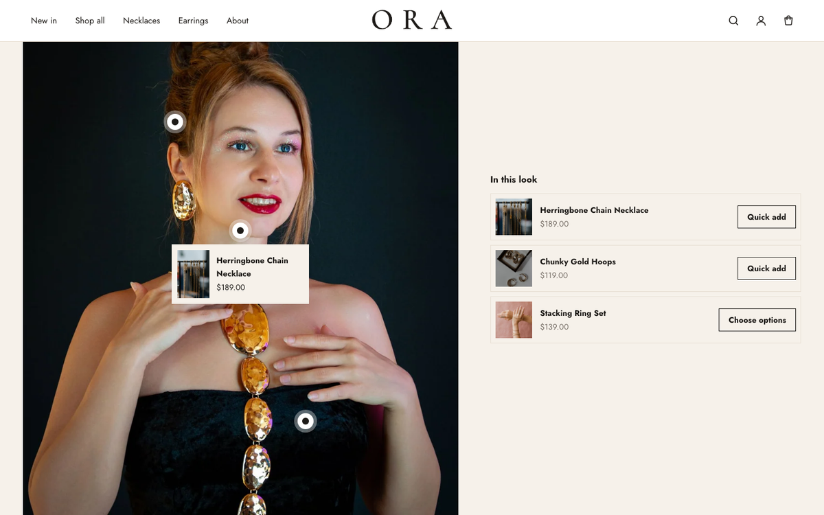 Ora: shop the look with product pins