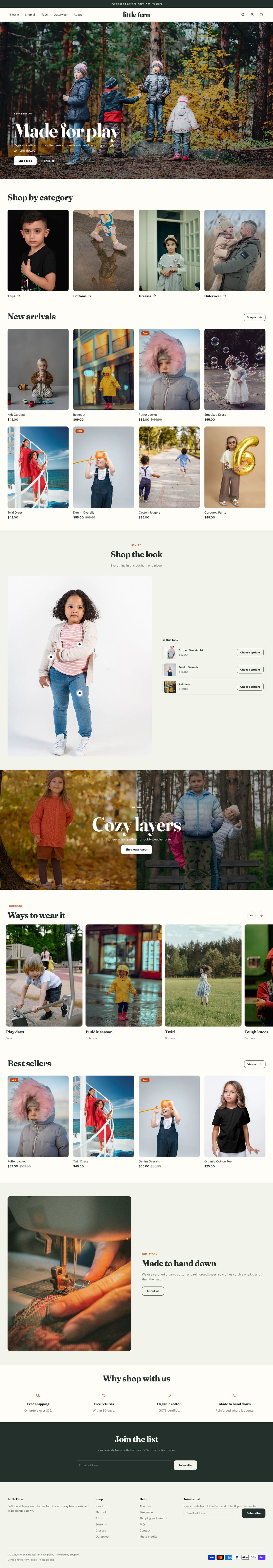 Little Fern: the full homepage, top to bottom