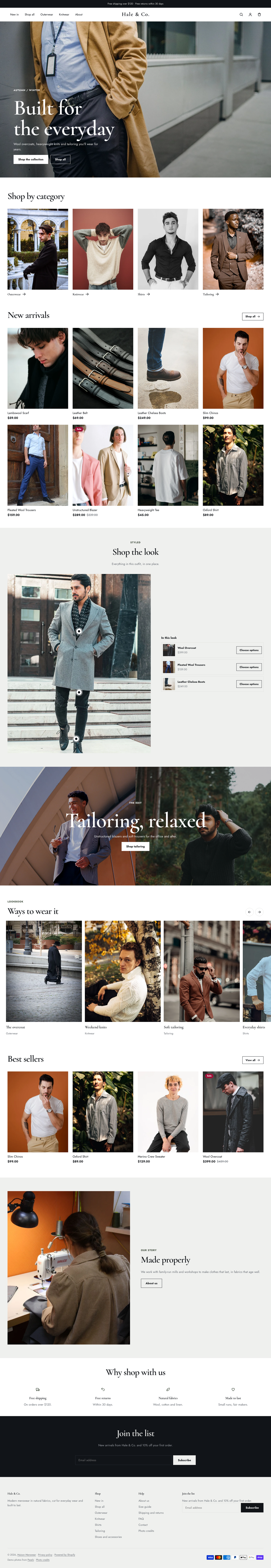 Hale & Co.: the full homepage, top to bottom