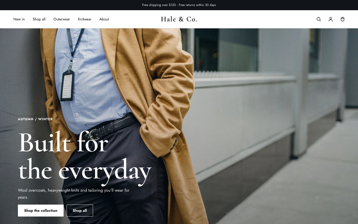 Hale & Co.: editorial homepage built with Maison