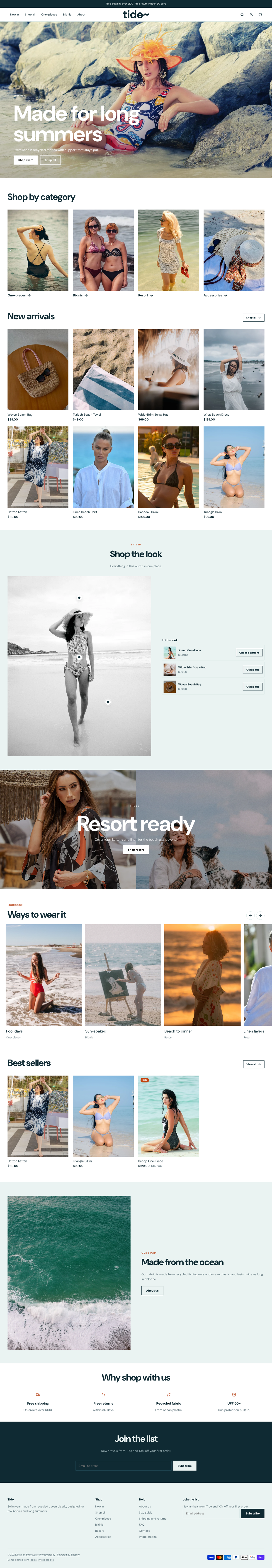 Tide: the full homepage, top to bottom