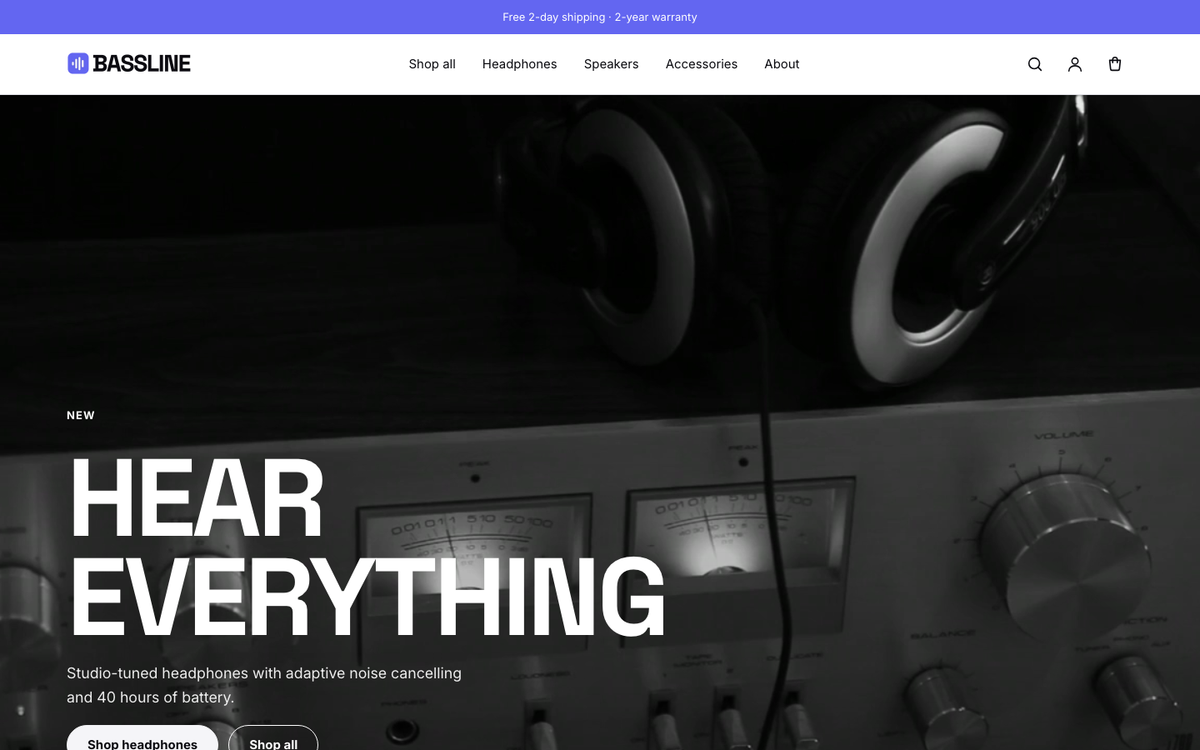 Bassline: video hero built with Motion