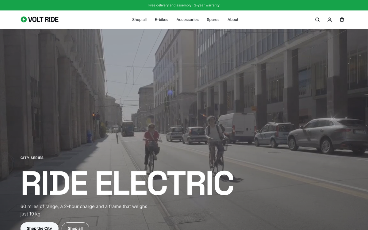 Volt Ride: video hero built with Motion