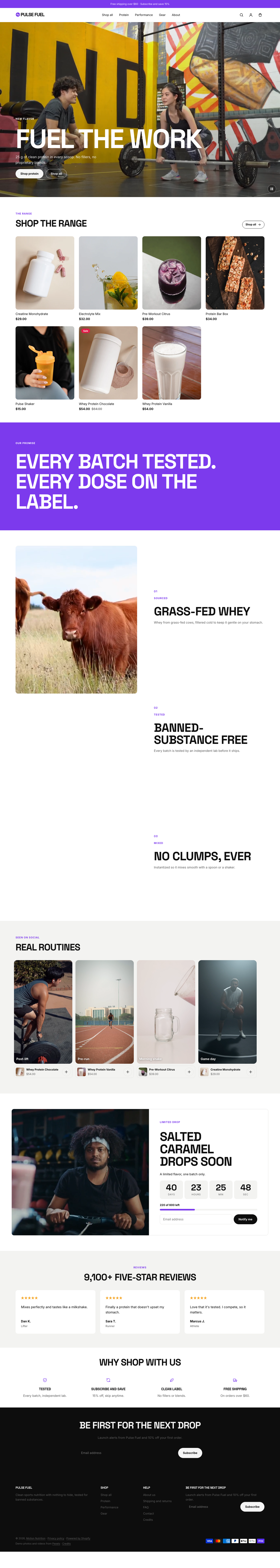 Pulse Fuel: the full homepage, top to bottom