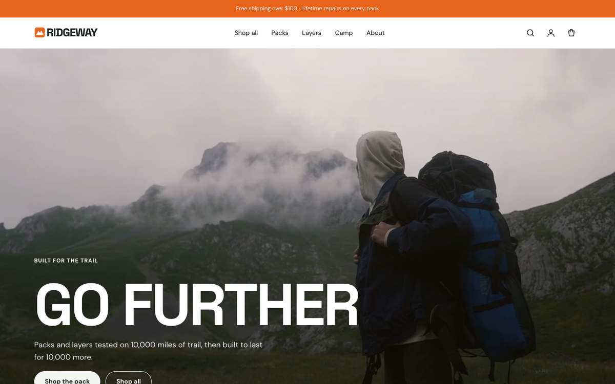 Ridgeway: video hero built with Motion