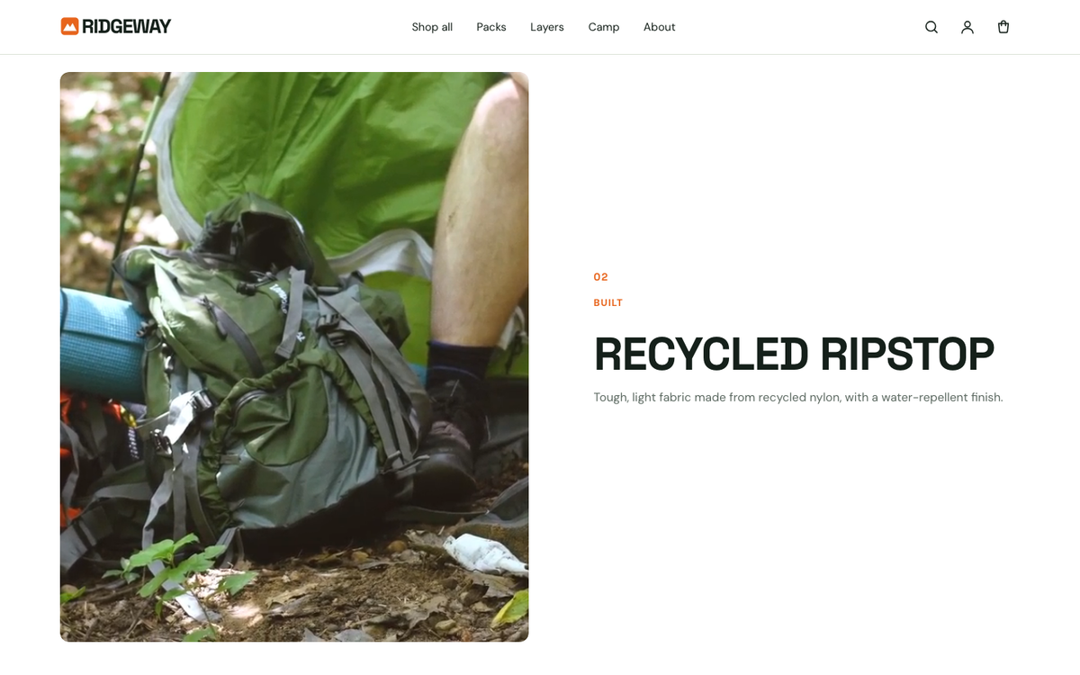 Ridgeway: scroll story with pinned video
