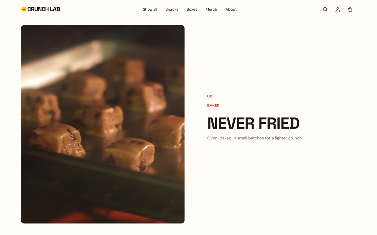 Crunch Lab: scroll story with pinned video