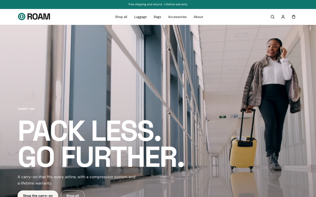 Roam: video hero built with Motion
