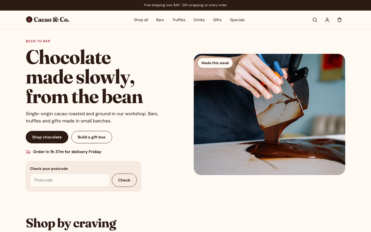 Cacao & Co.: delivery hero built with Pantry