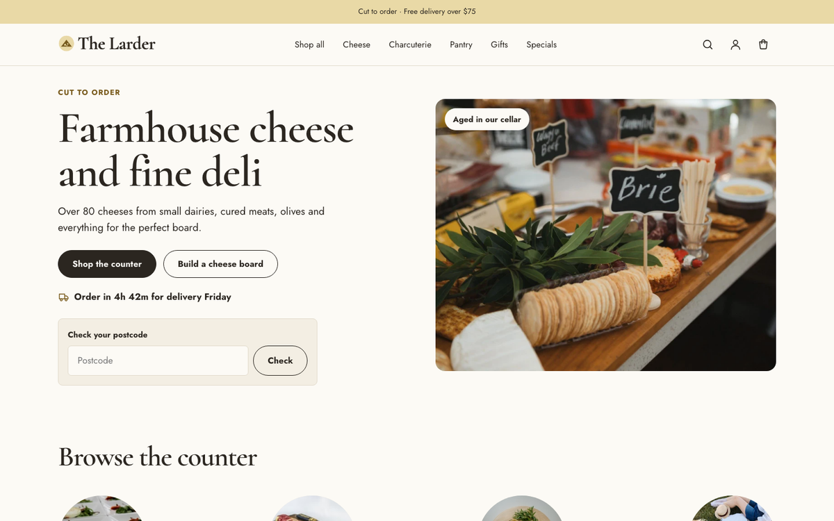 The Larder: delivery hero built with Pantry