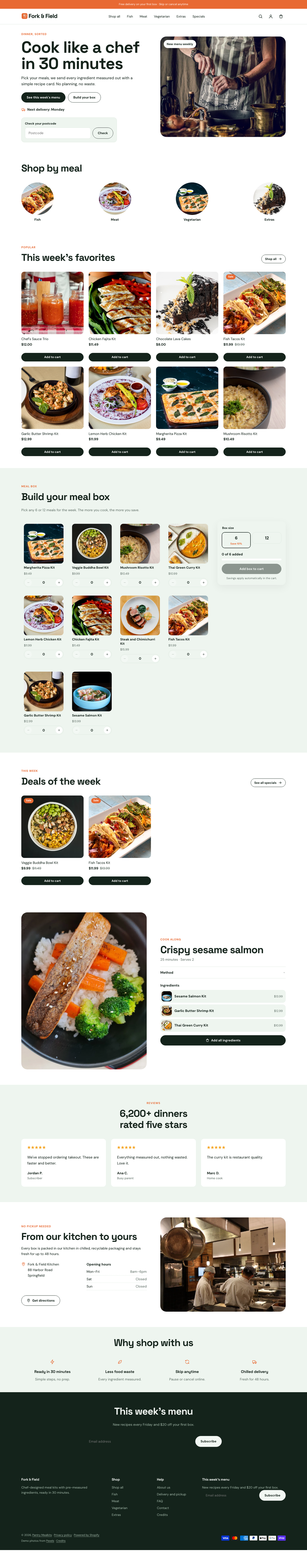 Fork & Field: the full homepage, top to bottom