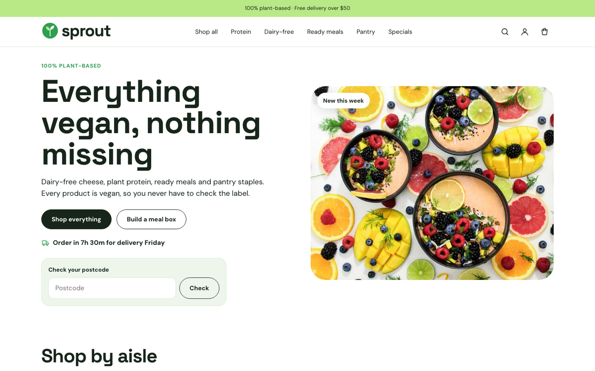Sprout: delivery hero built with Pantry
