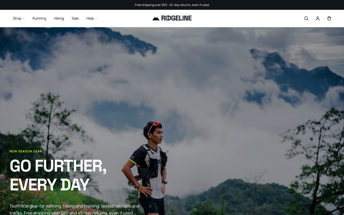 Ridgeline demo homepage built with Kinetic