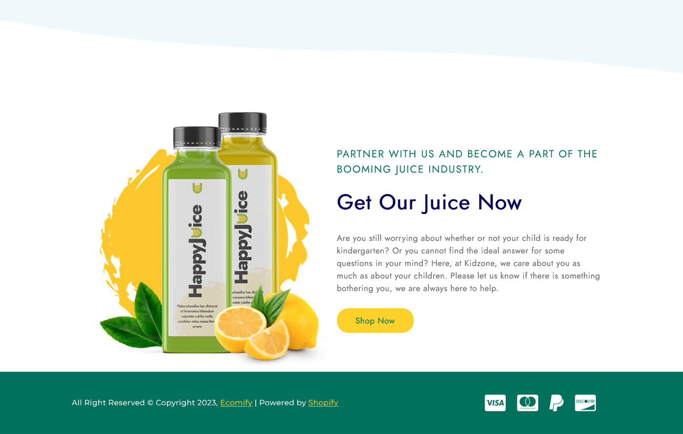 Juicify - Juice & Food Shopify template built by Pagefly