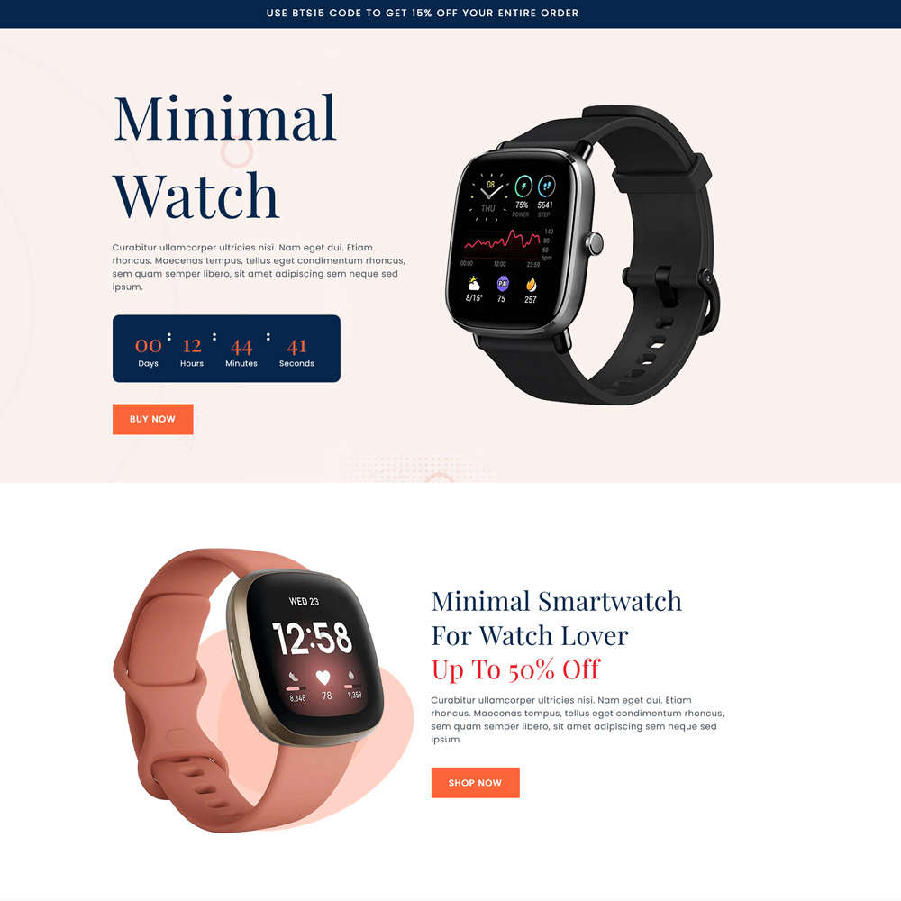 Watchify - Watch Shopify template built by Pagefly