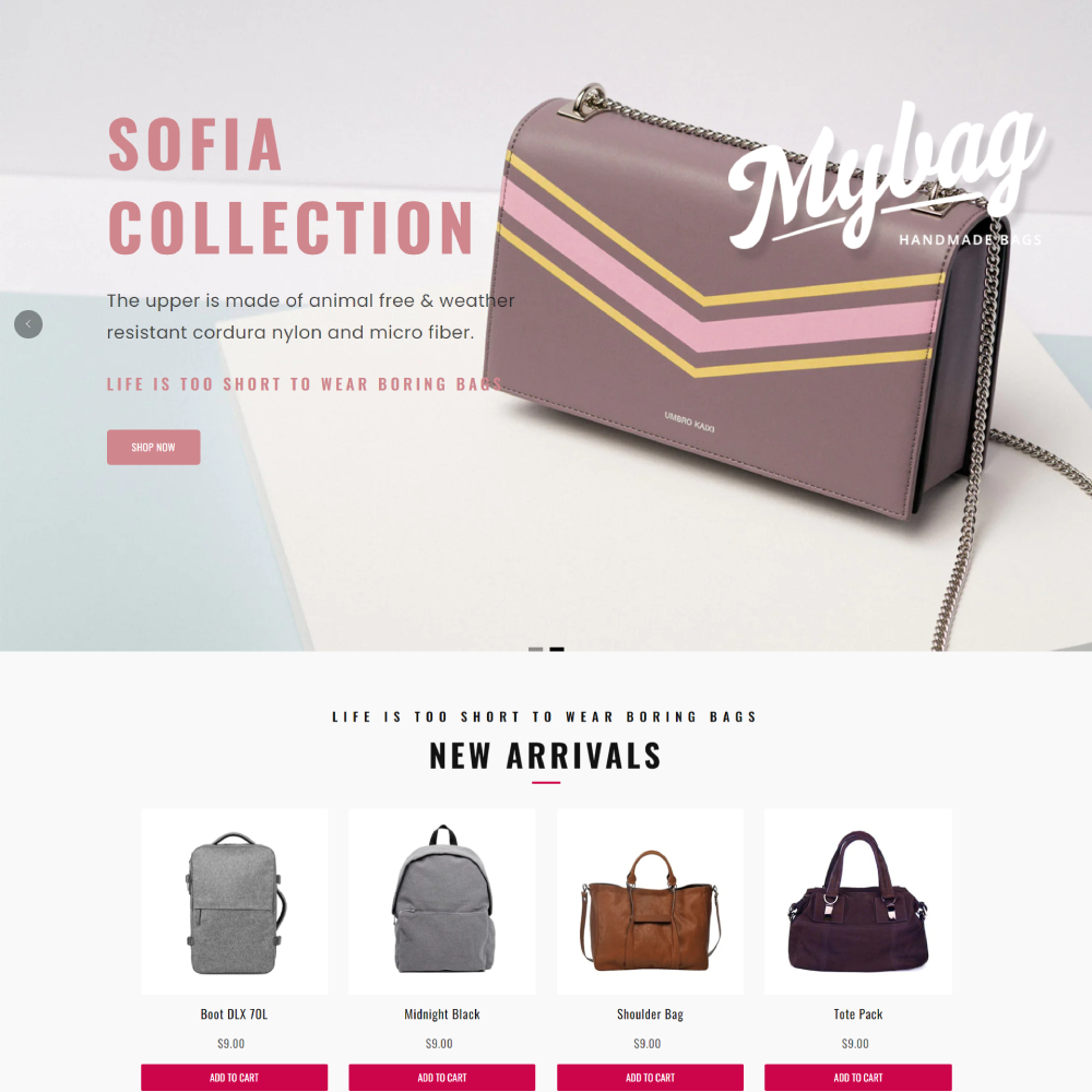 Bagodify - Handbag Store Shopify template built by Pagefly