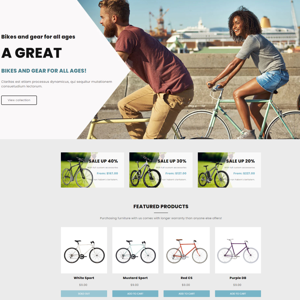 Bikify - Bicycles Shopify template built by Pagefly