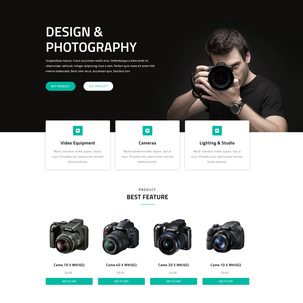 Diraxify - Digital Camera & lenses Store Shopify template built by Pagefly