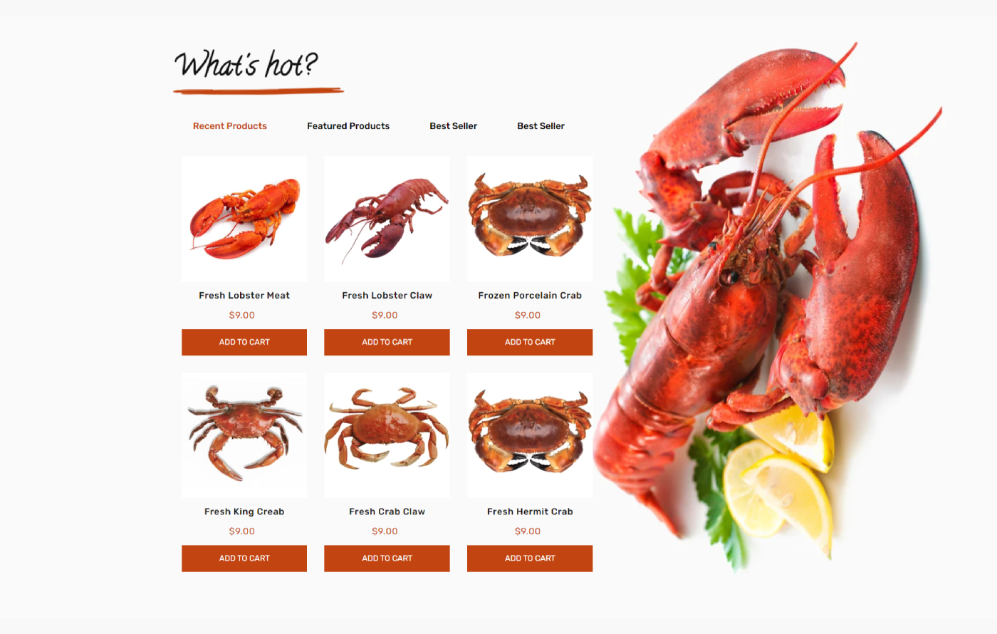 Lobsterify - Seafood Restaurant Shopify template built by Pagefly