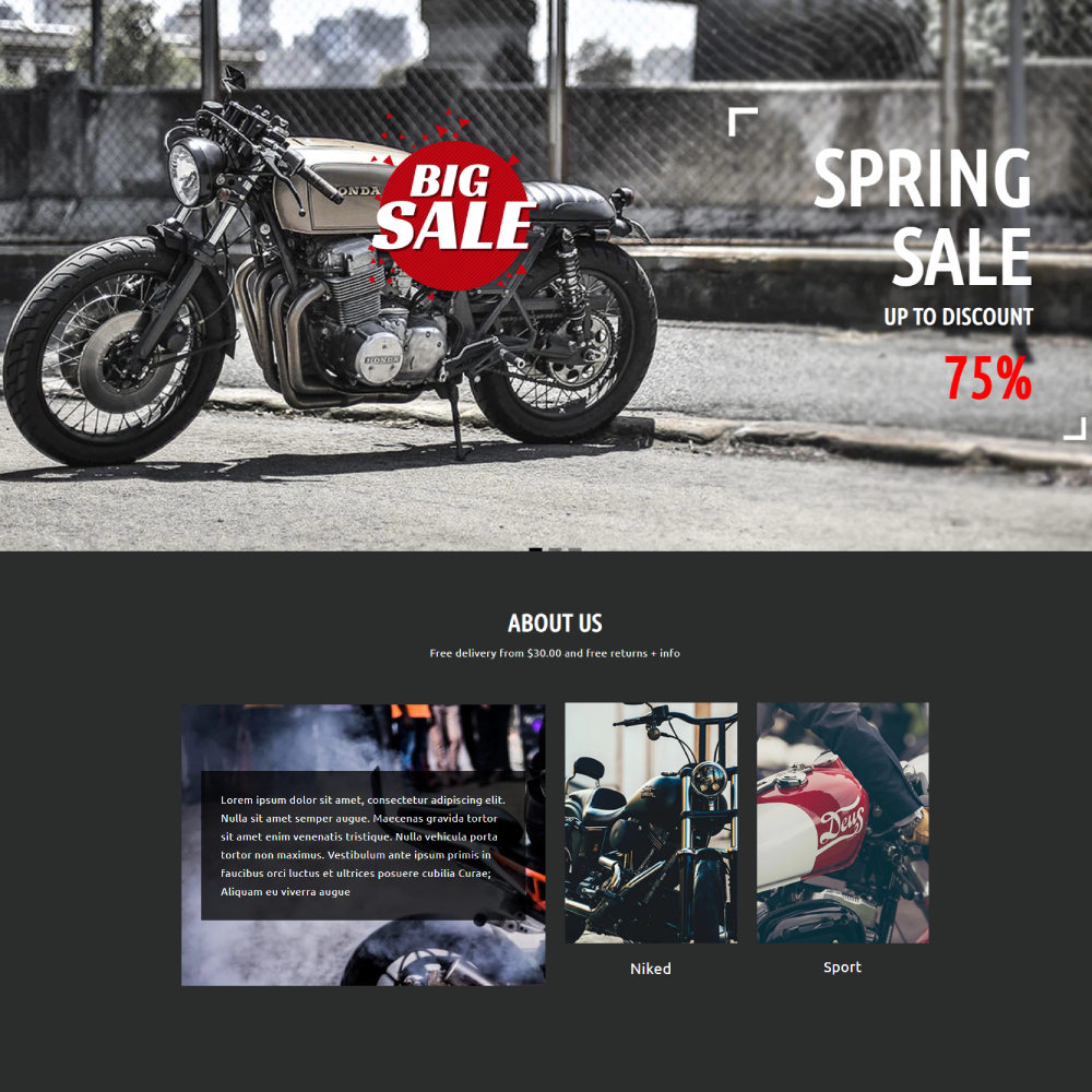 Motorify - Motorcycles Shopify template built by Pagefly