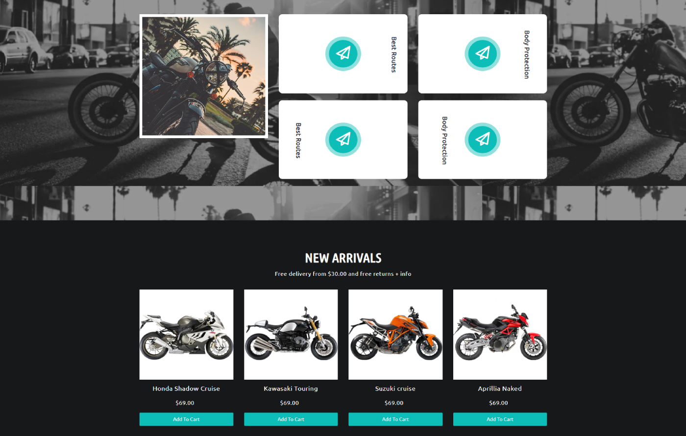 Motorify - Free Motorcycles Shopify template built by Pagefly