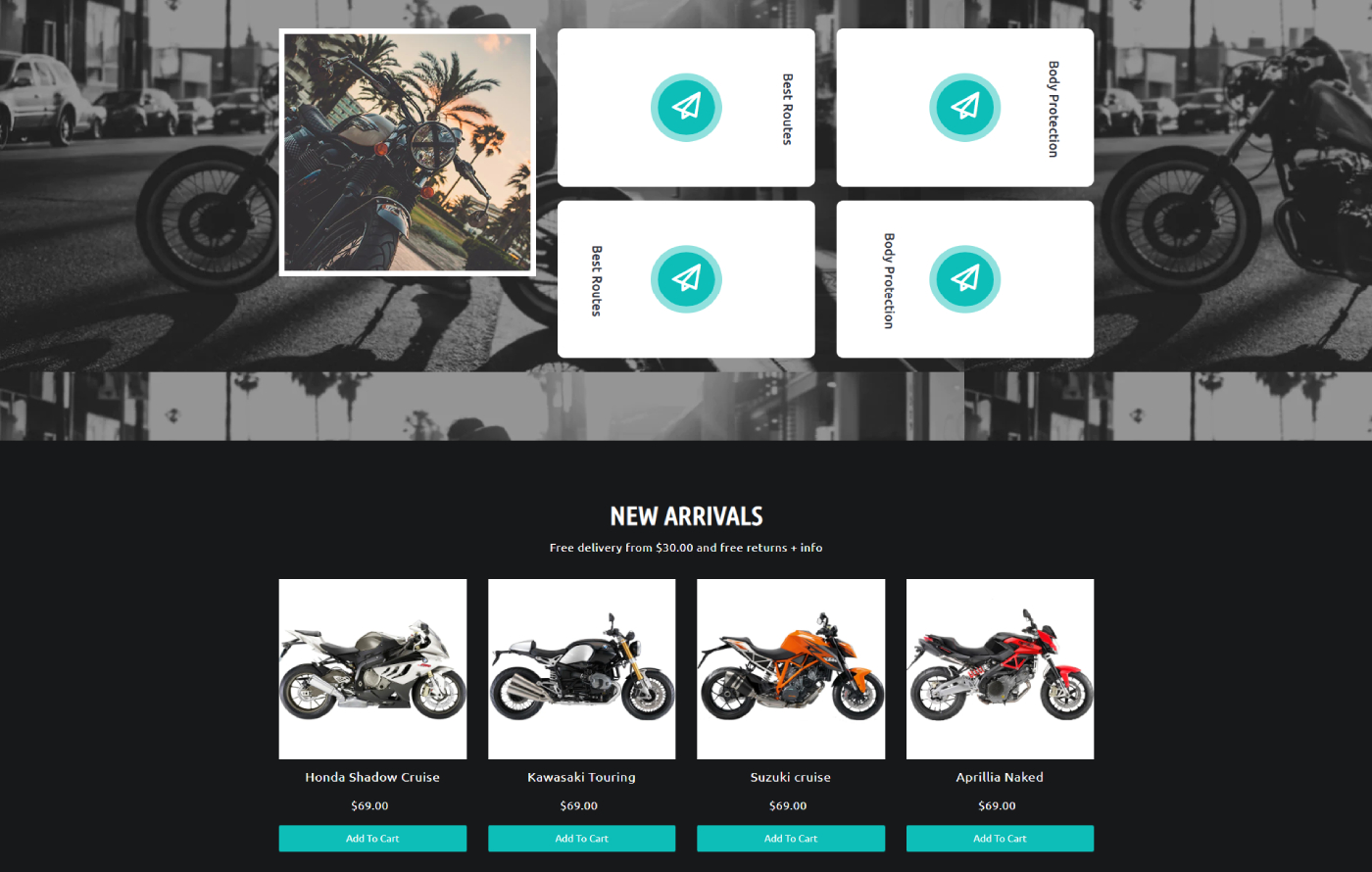 Motorify - Motorcycles Shopify template built by Pagefly