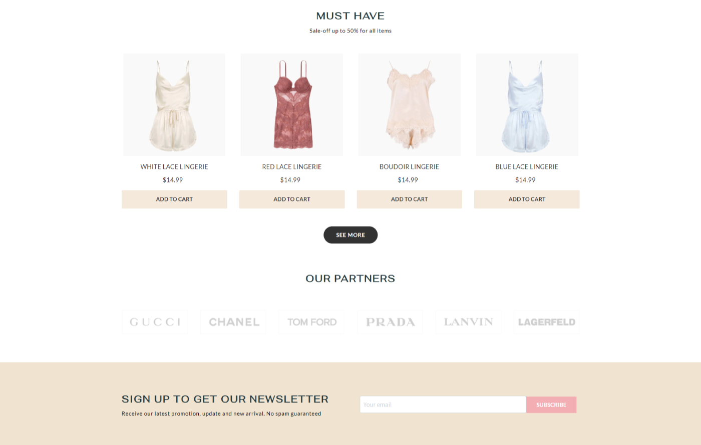 Nightwearify - Lingerie Shopify template built by Pagefly