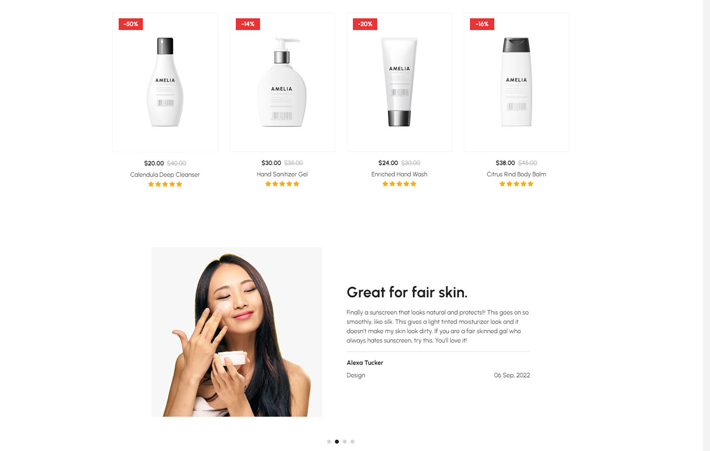 Amelia - Cosmetic Shopify template built by GemPages