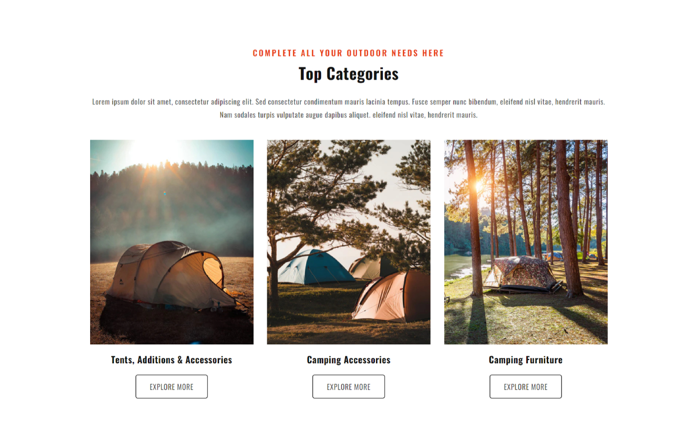 Campify - Camping Shopify template built by Pagefly