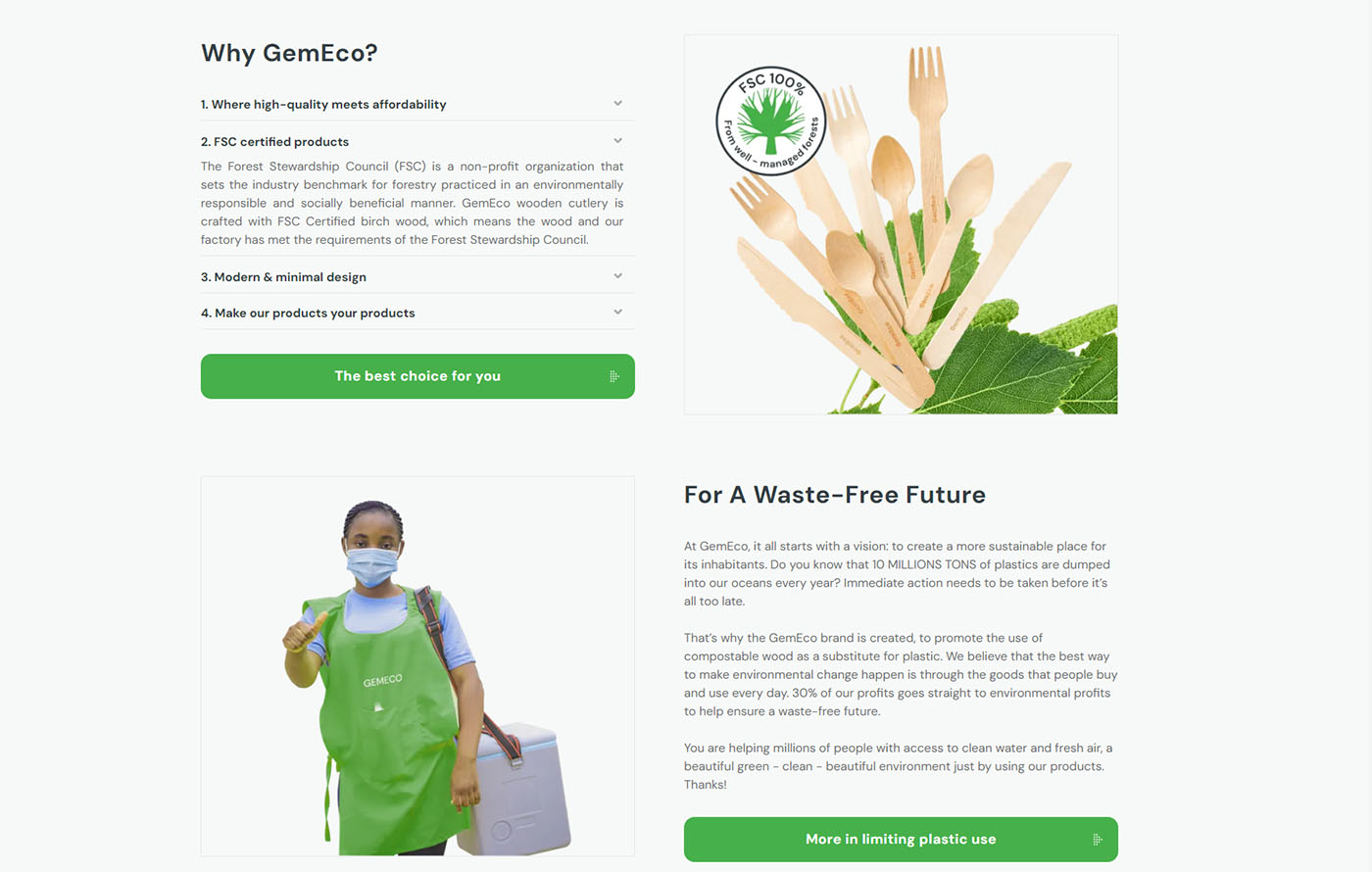 Eco-friendly - Kitchen Tool Shopify template built by GemPages