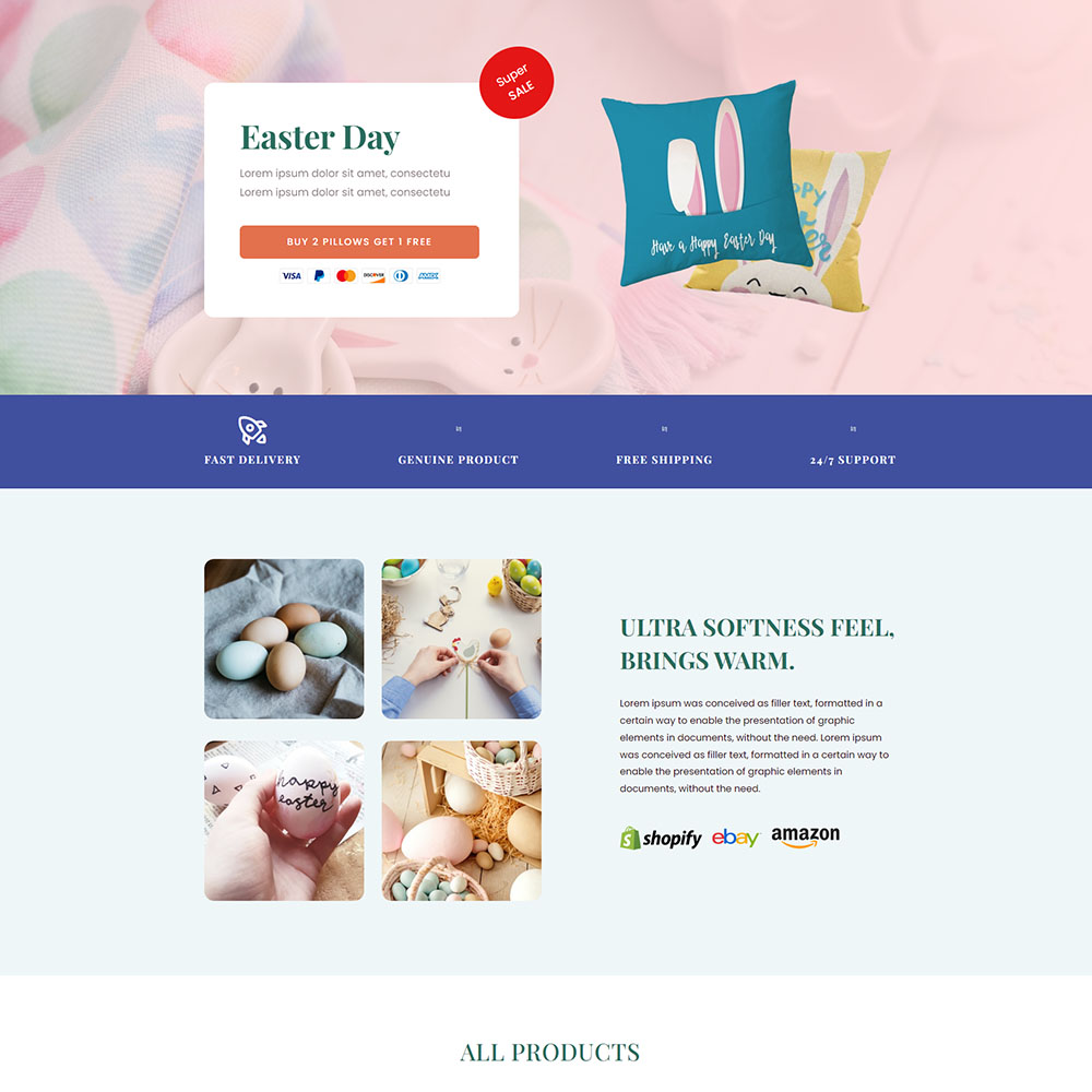 Etee - Pillow Shop Shopify template built by LayoutHub