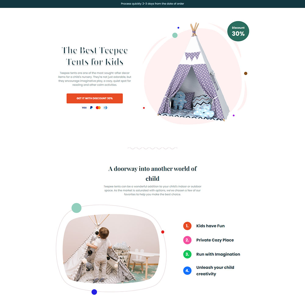 Greye - Kid Tent Shopify template built by LayoutHub